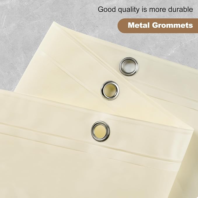 UFRIDAY Beige Shower Curtain Liner Premium PEVA 72 x72 inch, Heavy Duty Shower - Image 6