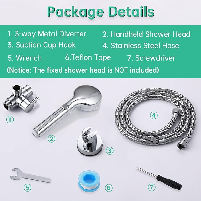 VSincerity Dog Shower Head Sprayer Pet High Pressure 3 Mode Handheld - Image 7