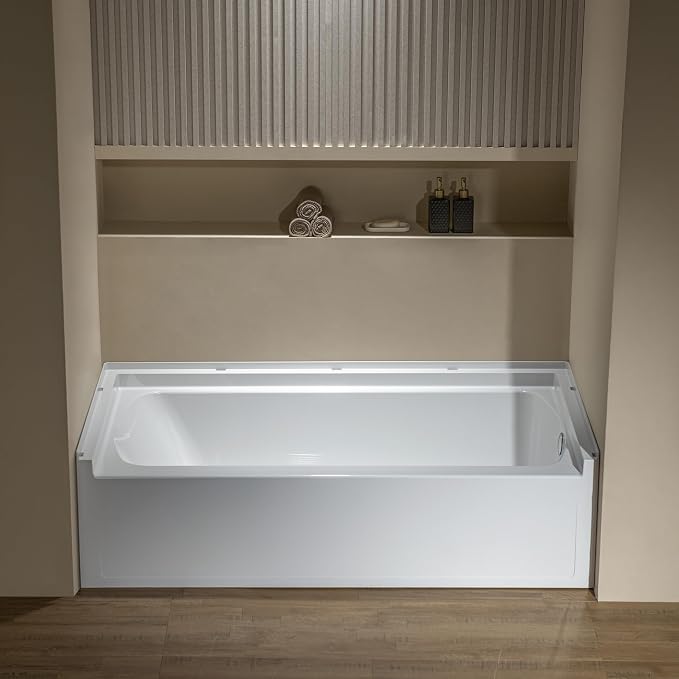 WOODBRIDGE 60” x 32” Alcove Soaking Bathtub in white by WOODBRIDGE