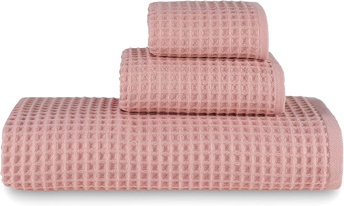 sea me at home Waffle Bath Sheet Set, 100% Turkish Cotton, Includes 1 Bath Sheet by seameathome