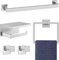 5-Pieces Brushed Nickel Bathroom Hardware Accessories Set, 16 Inch Towel Bar Set by Kiakuoow