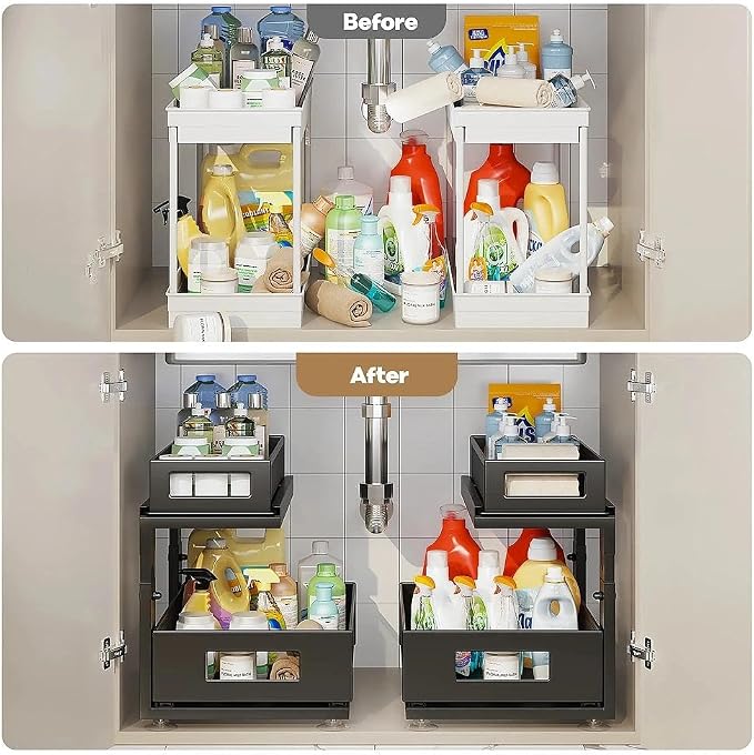 1 Pack 10.8"-14.9" H Under Sink Organizers and Storage Height Adjustable - Image 6