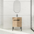 24 inch Bathroom Vanity with Sink, Single Sink Modern Mid Century Bathroom by SanMerah