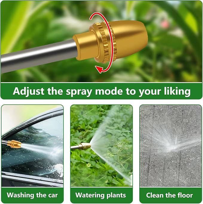 Hose Sprayer Nozzle Heavy Duty, High Pressure Hose Nozzle Water Adjustable - Image 3
