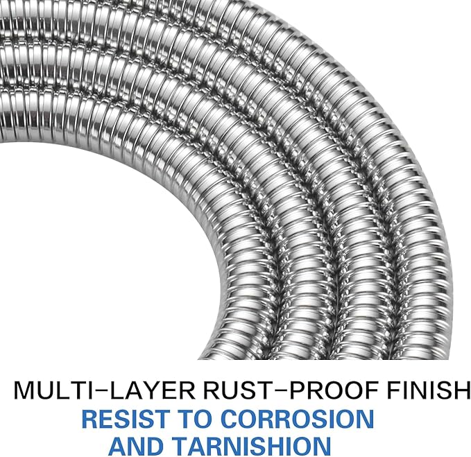 RUMOSE 118 inches Shower Hose Extra Long Stainless Steel Shower Tube Attachment - Image 8