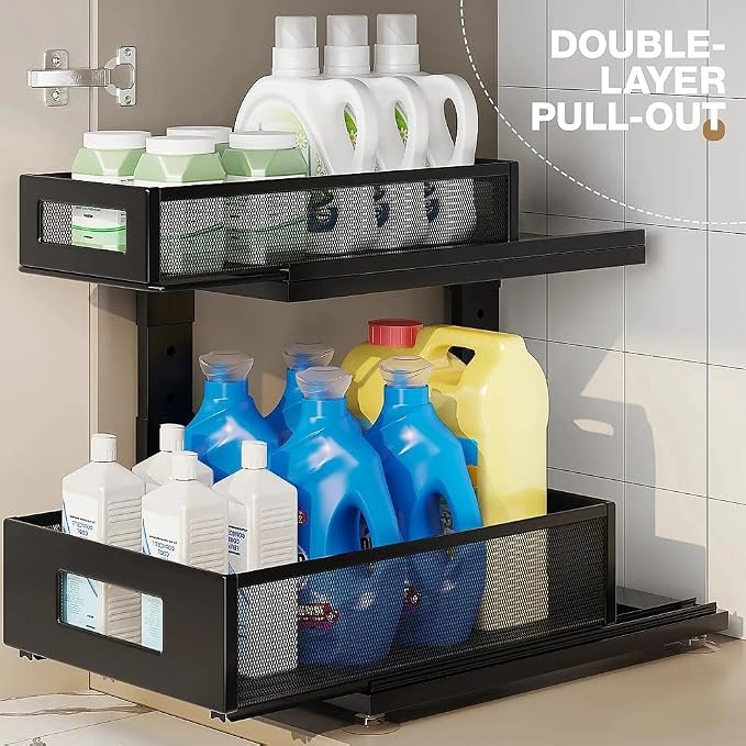 1 Pack 10.8"-14.9" H Under Sink Organizers and Storage Height Adjustable - Image 4