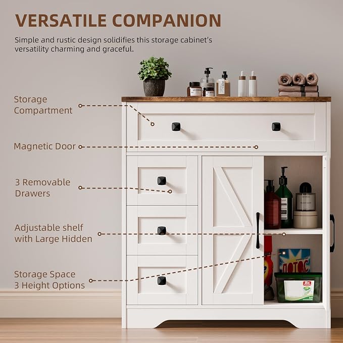 Vabches Farmhouse Storage Cabinet - Image 4