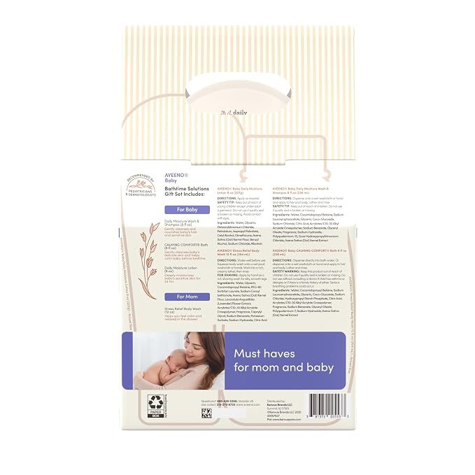 Aveeno Baby Bathtime Solutions Mommy & Me Gift Set, Baby Wash & Shampoo - Image 7