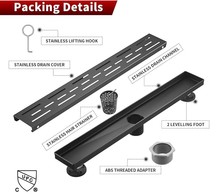 Sharp-tec Linear Shower Drain, 36 inch Shower Drain - Image 7
