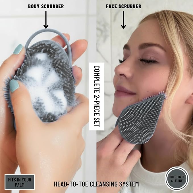 Body Face Scrubber Set Silicone - Image 3