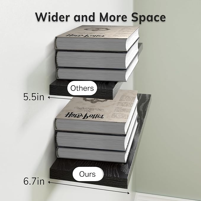 BAYKA Floating Shelves for Wall, Wall Mounted Rustic Wood Shelves for Bathroom - Image 6