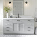 ARIEL Hepburn 66" Grey Bathroom Vanity, 1.5" Edge Carrara Quartz Countertop & by Ariel