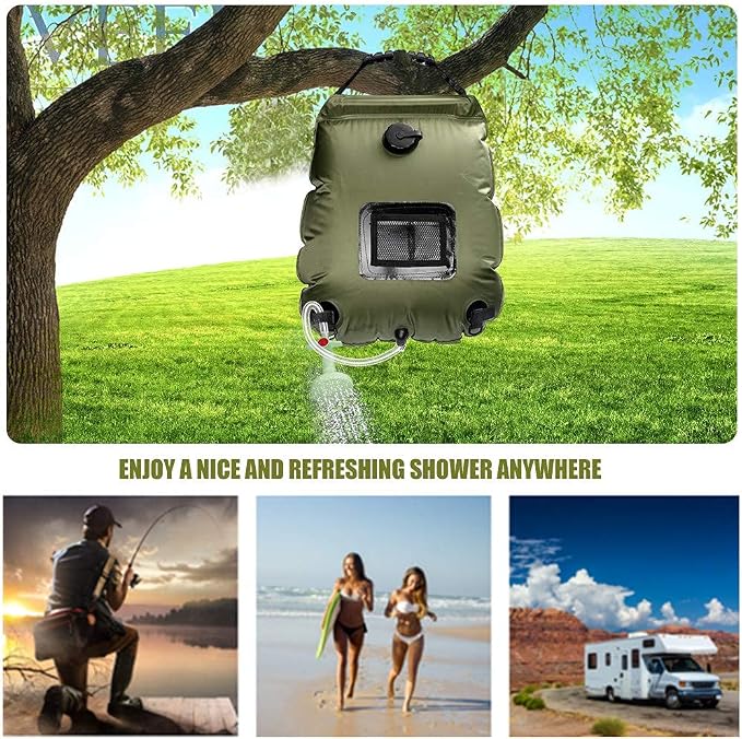 Solar Shower Bag, 5Gal Portable Solar Heating Camping Shower Bag, - Image 6