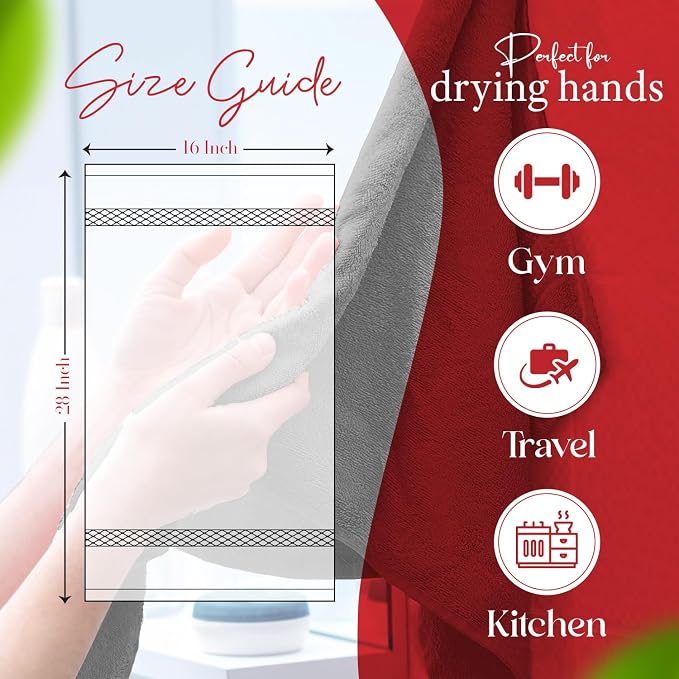 RIVERSIDE 6 Pack Premium Hand Towels Set, 16x28 inches, 100% Ring Spun Cotton - Image 3
