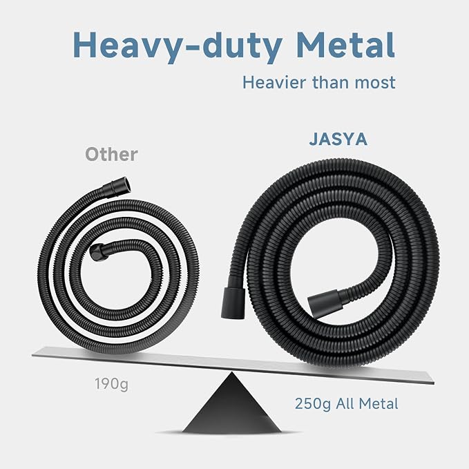 Black Shower Hose Replacement 6 foot 304 Stainless Steel Hand Held Shower Head - Image 5