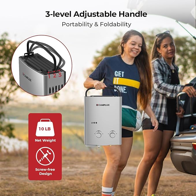 CAMPLUX ENJOY OUTDOOR LIFE 1.32 GPM Outdoor Portable Propane Tankless Water - Image 3
