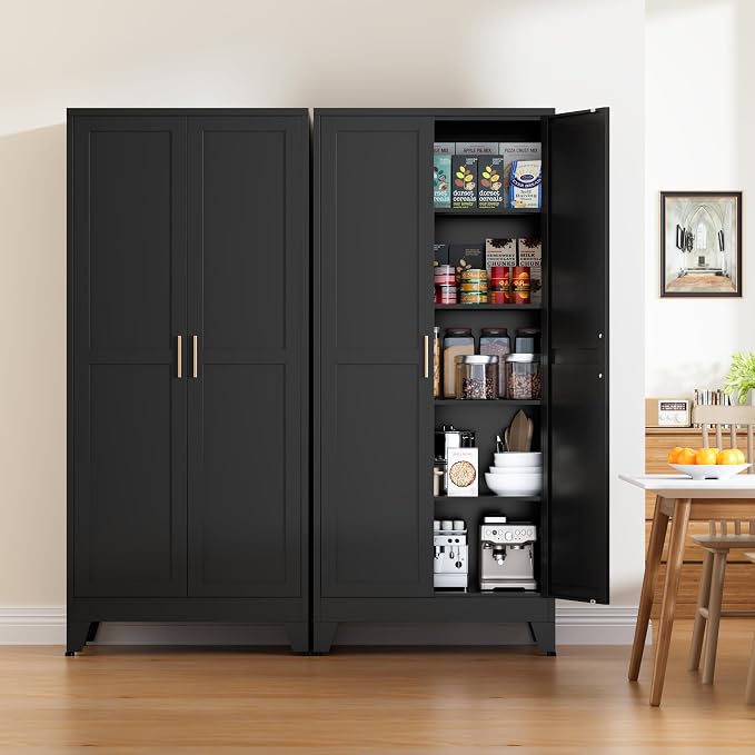 71” Tall Pantry Storage Cabinet, Kitchen Cabinets, Metal Cupboard - Image 2