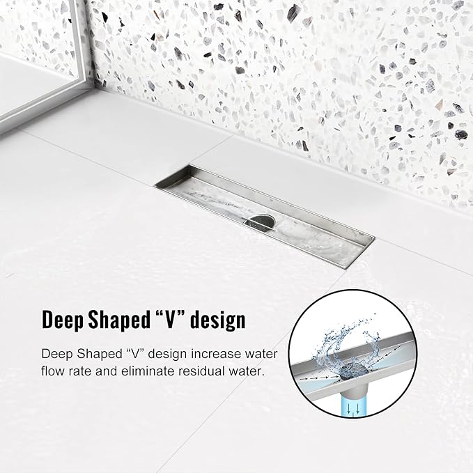Linear Shower Drain, 12 inch Drain - Image 5