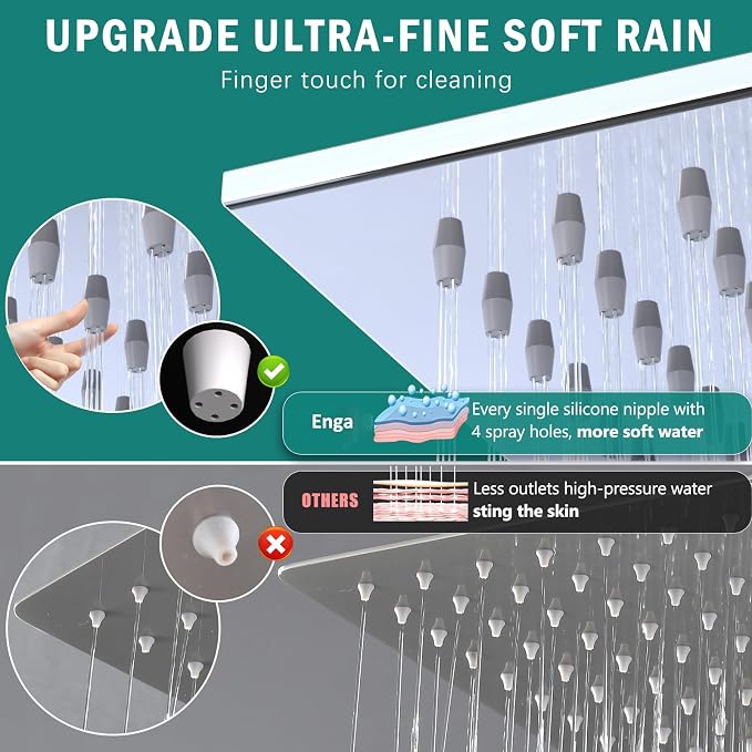 Enga Shower Faucet Set, Dual Shower Head System - Image 2