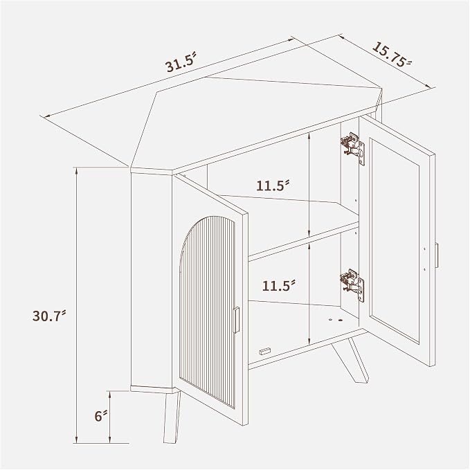 BERRYMERRY Fluted Corner Cabinet - Image 3