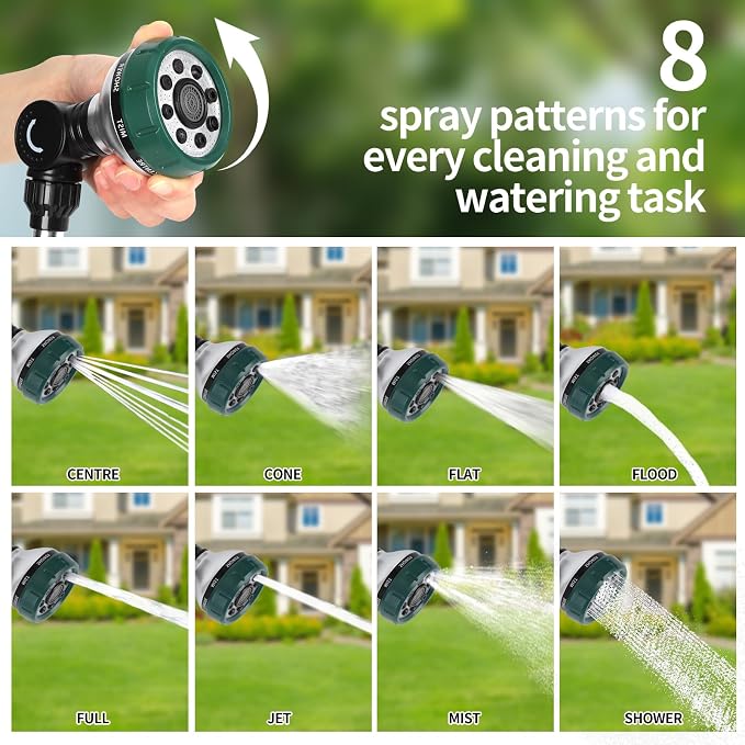 Watering Wand for Garden Hose, 24 Inch, 8 Spray Patterns, Garden Hose Nozzle - Image 4
