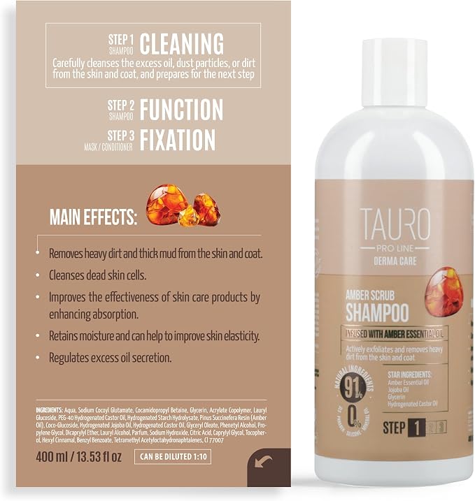 Tauro Pro Line Dog Shampoo for Itchy Skin Relief, Exfoliating Pet Wash Scrub - Image 9