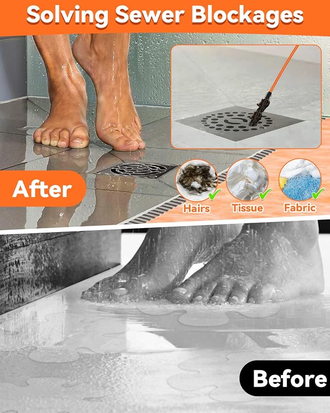 32 Inch Drain Snake, Anti-Break Metal Hair Removal Tool - Image 7