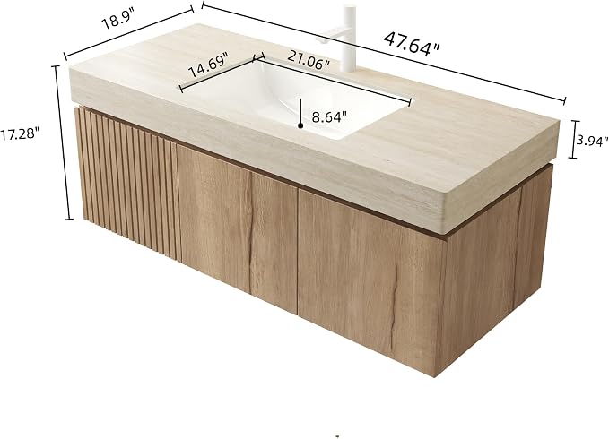 LKTART Floating 48 Inch Bathroom Vanity - Image 2