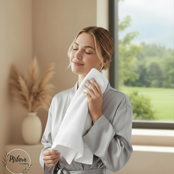 Milara Turkish Super-Plush Bathroom Hand Towels Set 2-Piece | Premium Cotton - Image 7