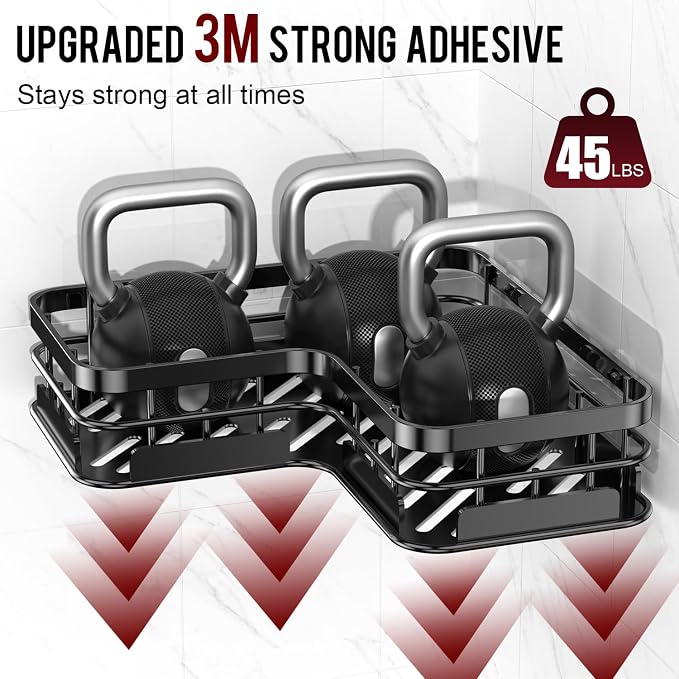 Large Capacity Shower Caddy, Heavy-Duty Adhesive Shower Organizers - Image 8