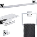 4-Piece Bathroom Hardware Set Chrome Bath Towel Bar Holder Sets Wall Mounted by TQKAG