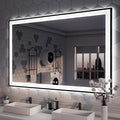 ISKM Framed LED Mirror for Bathroom 55"x40", Dimmable LED Bathroom Mirror by ISKM-IStillKeepMovin