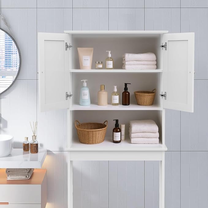 Over The Toilet Storage Cabinet, Behind Toilet Bathroom Organizer - Image 6