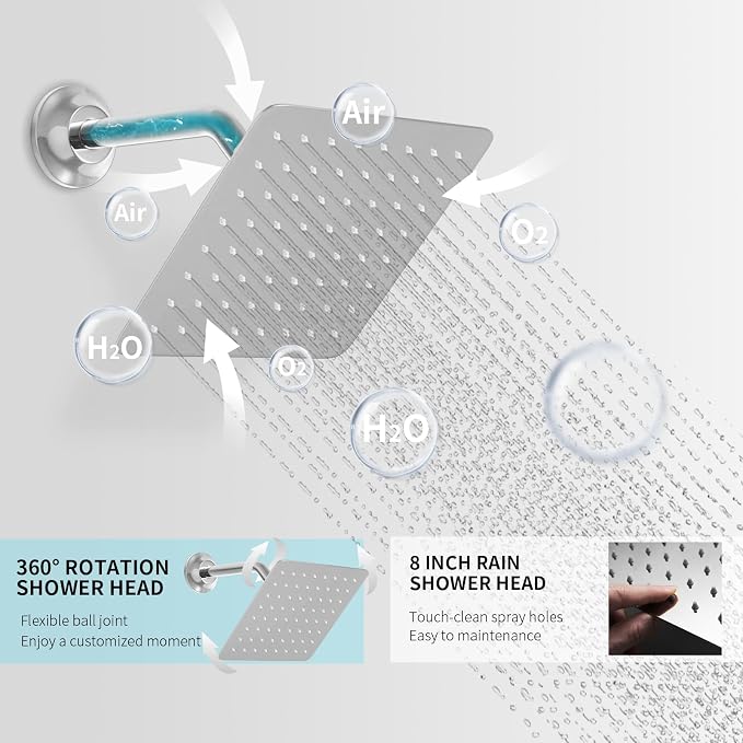 Full Body Shower System Chrome Tempreature Display Shower Faucet Set - Image 4