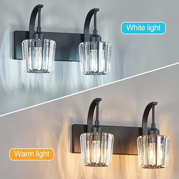 Modern Bathroom Vanity Light, 2-Light Black Wall Sconce - Image 5