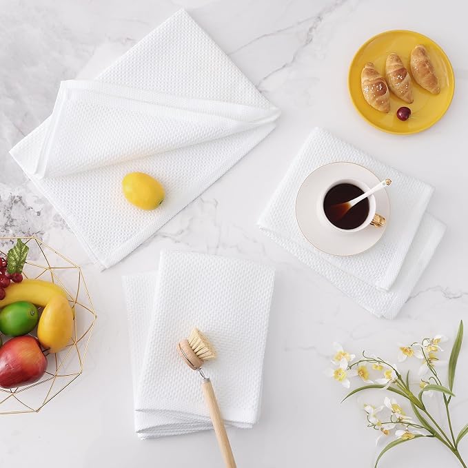 Homaxy 100% Cotton Waffle Weave Kitchen Dish Towels, Ultra Soft Absorbent Quick - Image 7