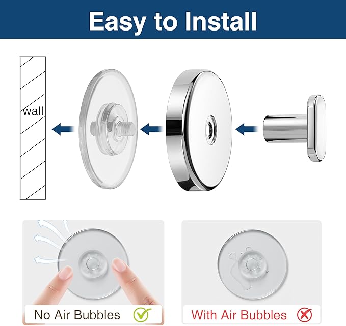 pickpiff Suction Cup Hooks for Shower: 15 LB Strong Wall Hanger for Bathroom - Image 6