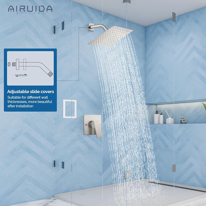 Airuida Shower Faucet Set Bathroom Rain Shower System SUS304 Stainless Steel - Image 7