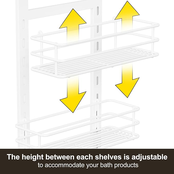 Orimade 4 Tier Adjustable Anti-slip Shower Caddy Over Shower Head, Rustproof - Image 4