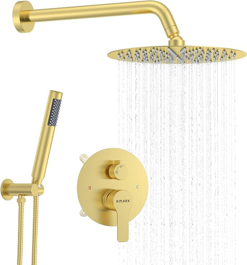 12 Inch Brushed Gold Shower System by KOJOXSANITARY