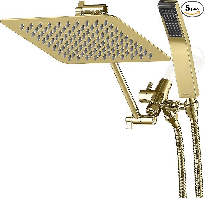 G-Promise All Metal 10" Dual Square Shower Head Combo | Rain Shower Head | by G-Promise