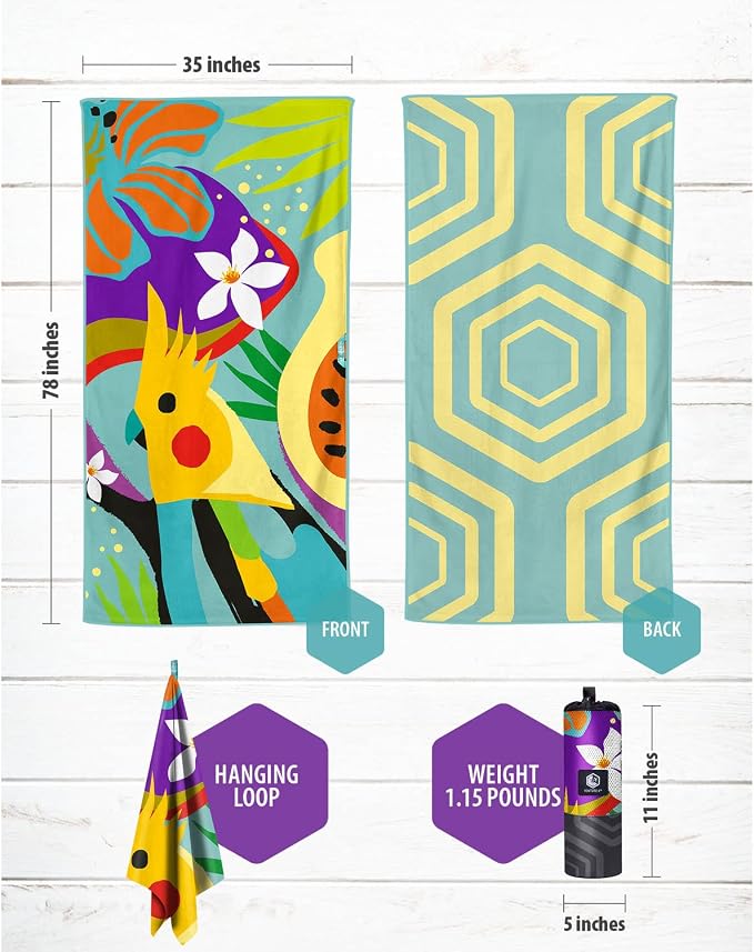 VENTURE 4TH Microfiber Beach Towel: Quick-Dry, Sandproof and Lightweight - Image 6