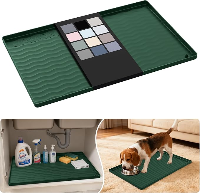 URMONA Waterproof Silicone Under Sink Mat 22'' x 14'' Shelf Liner by URMONA