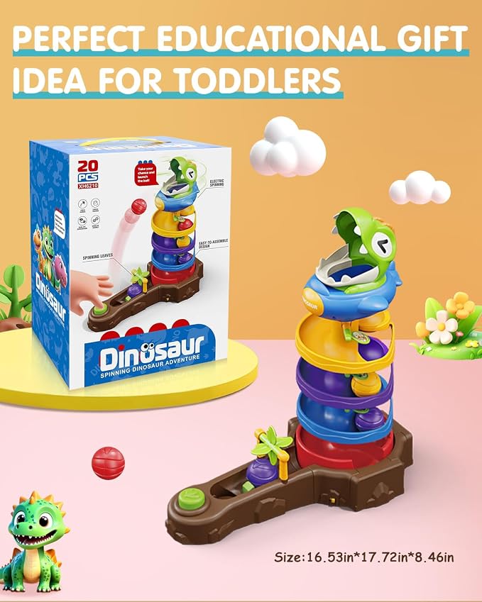 Dinosaur Ball Drop Tower for 3 4 5 6 7 8 Years Old Kids, Dino Spin Twister - Image 6