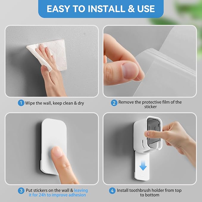Toothbrush Holders for Bathrooms, Single Toothbrush Dispenser Storage Organizer - Image 7