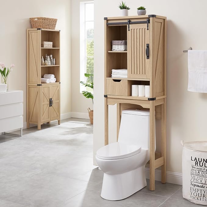 Over The Toilet Storage Cabinet, Farmhouse Storage Cabinet - Image 3
