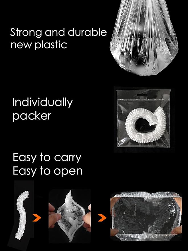 100Pcs XXL Oversized Disposable Plastic Shower Cap - Image 4