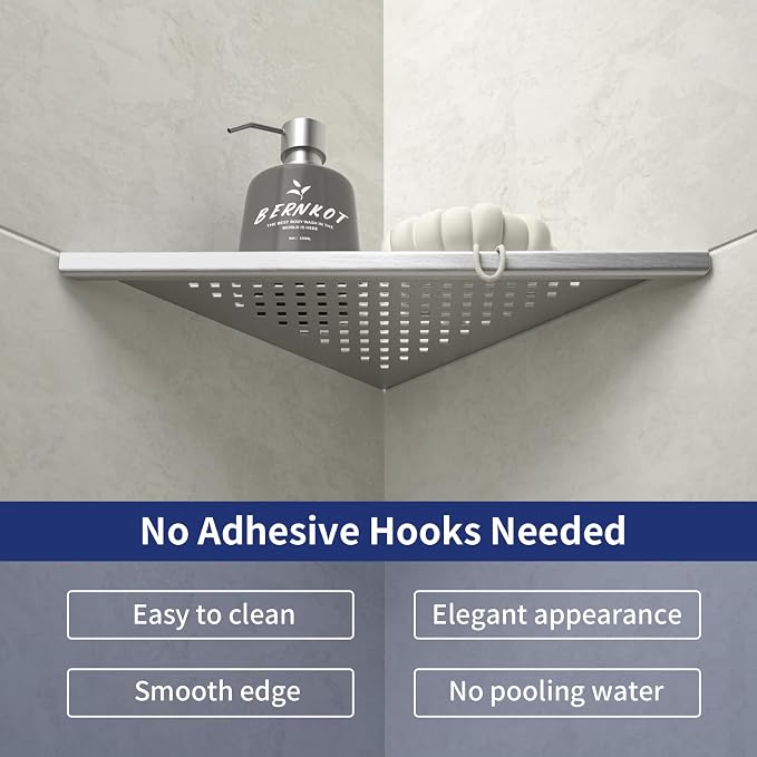 Corner Shower Shelf 2 Pack, 304 Stainless Steel Grout in Shelves - Image 3