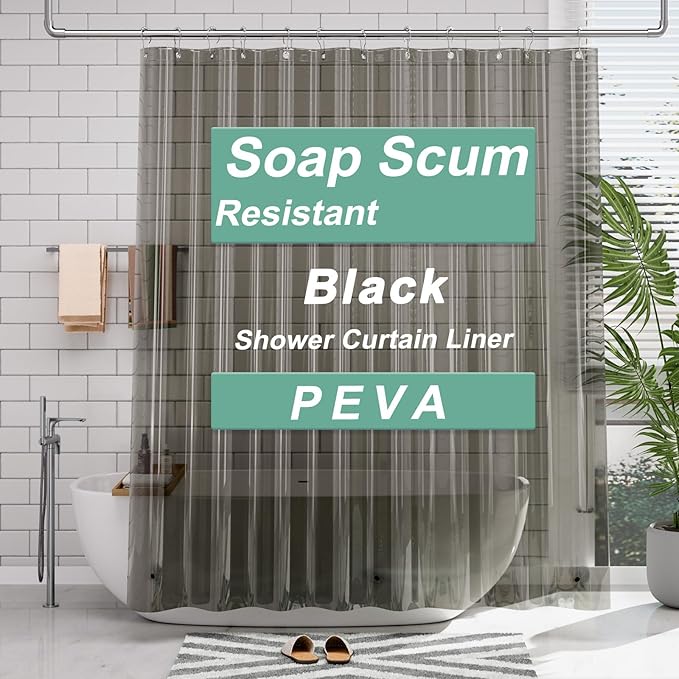 AmazerBath 72x78 Long Shower Curtain Liner, Waterproof PEVA Shower Liner by AmazerBath