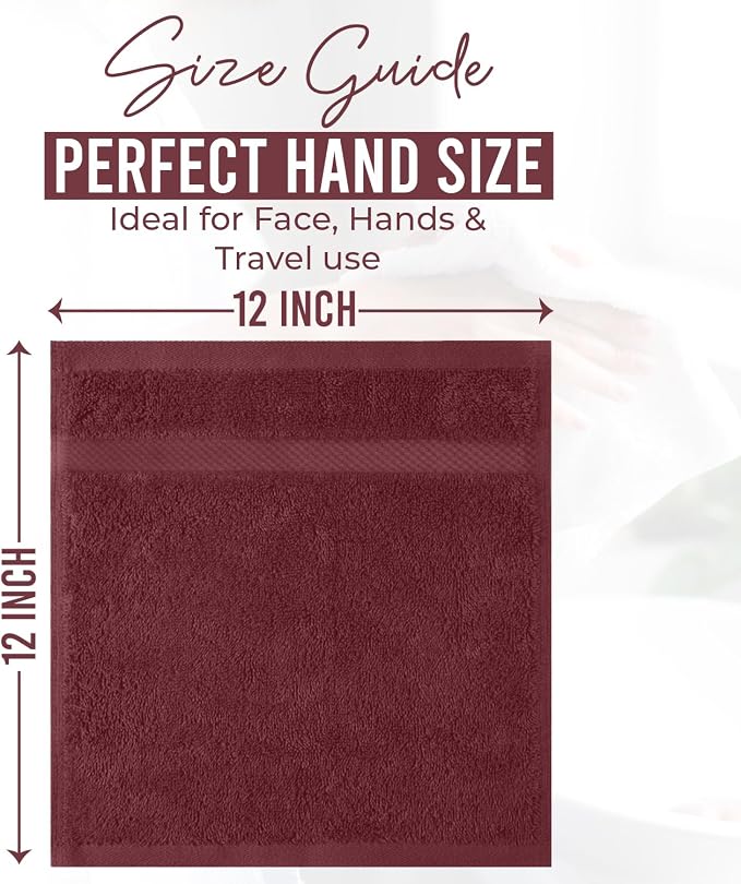 DAN RIVER 12-Pack Premium 100% Cotton Pomegranate Face Towels – Reusable Face - Image 2